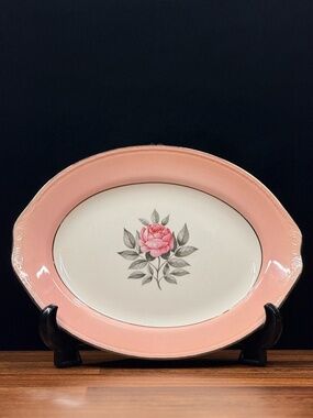 CUNNINGHAM & PICKETT, INC. Pink Rose Serving Plate